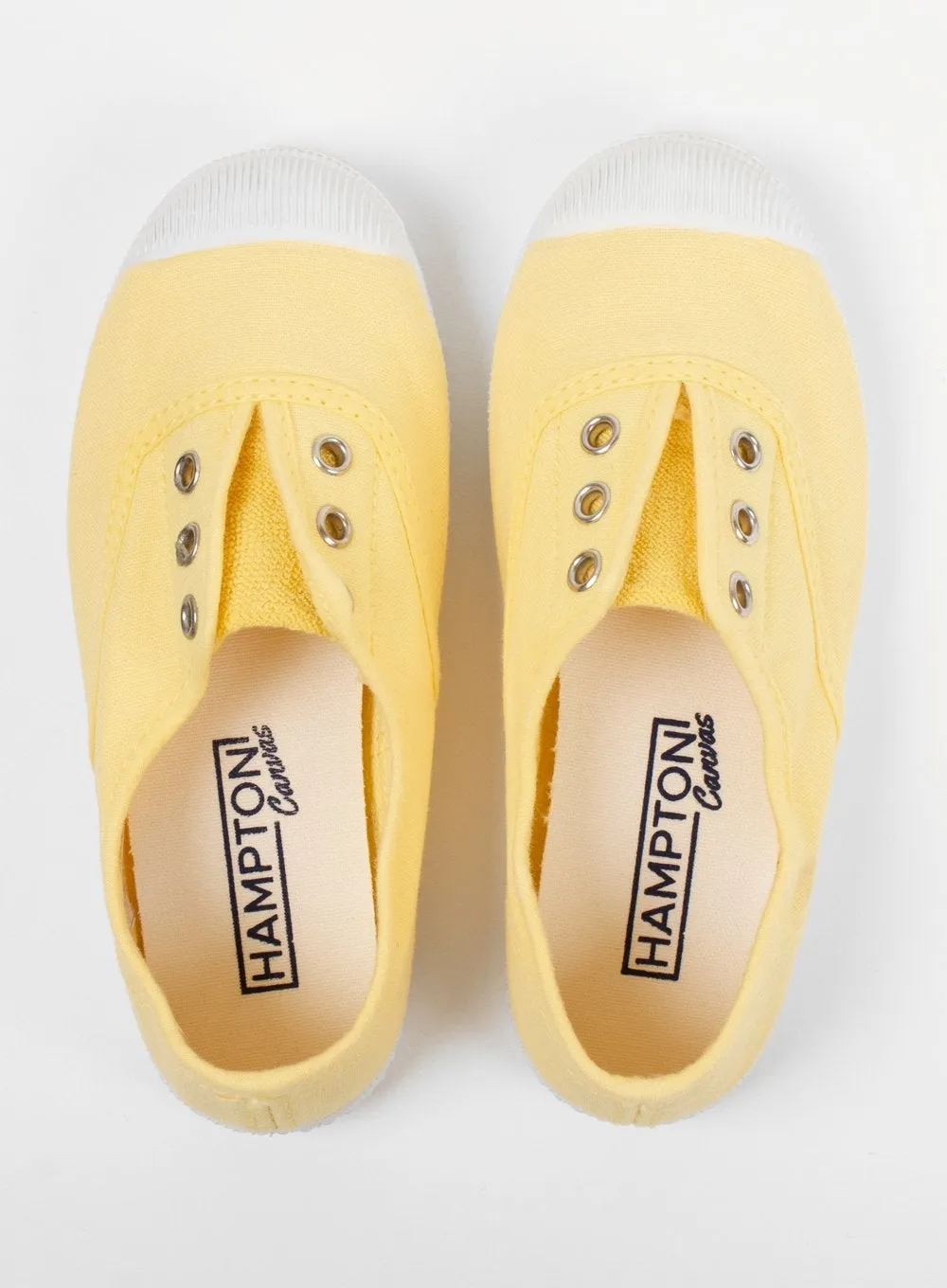 Hampton Canvas Plum Plimsolls in Lemon