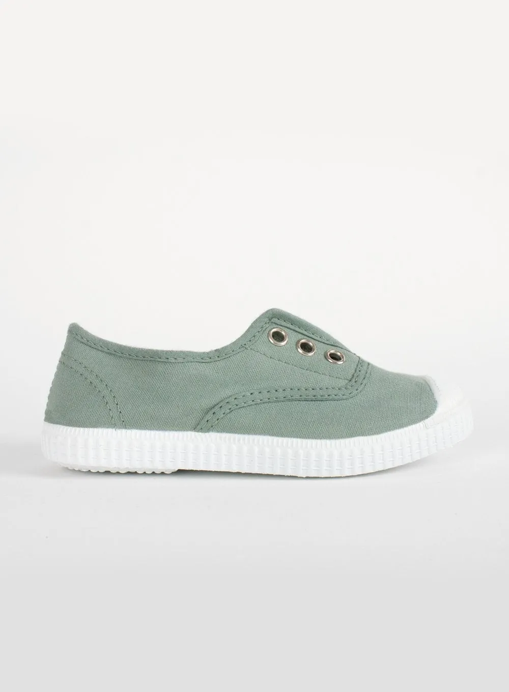 Hampton Canvas Plum Plimsolls in Olive