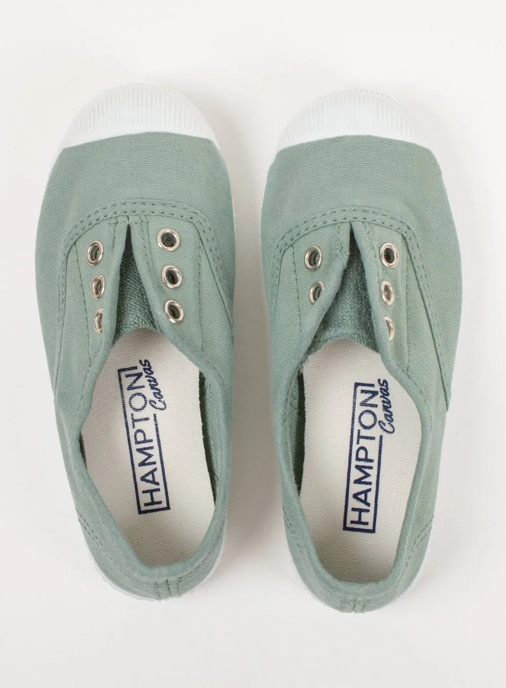 Hampton Canvas Plum Plimsolls in Olive