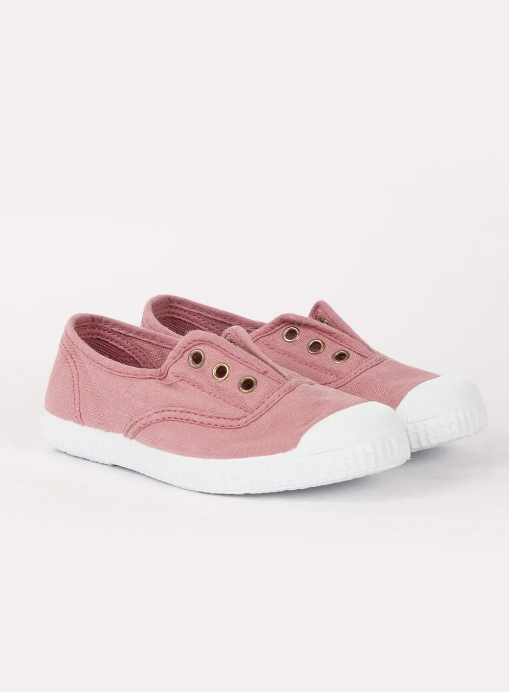 Hampton Canvas Plum Plimsolls in Rosa