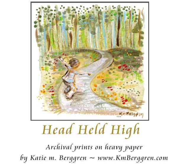 Head Held High - child running on path, freedom art print