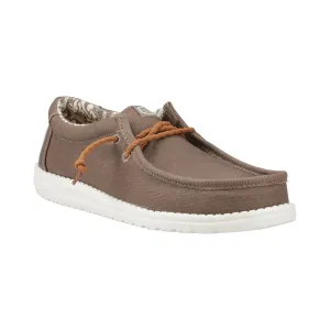 HEYDUDE Wally Waxed Canvas Mens Shoes - Walnut