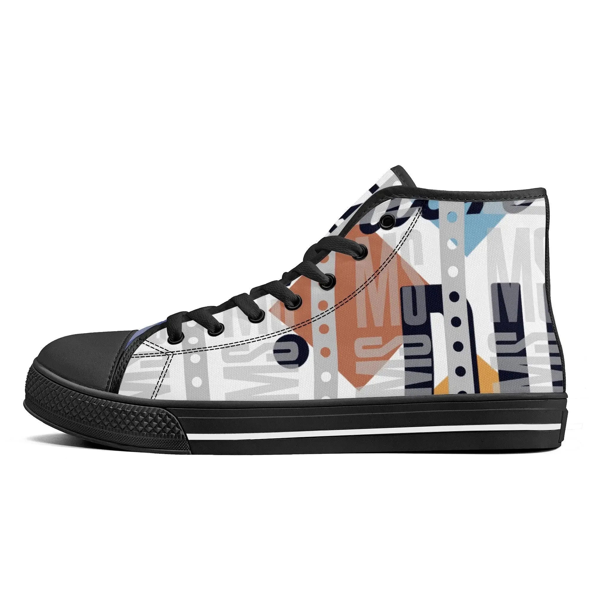 High-Top Misha Men Canvas Shoes - Black