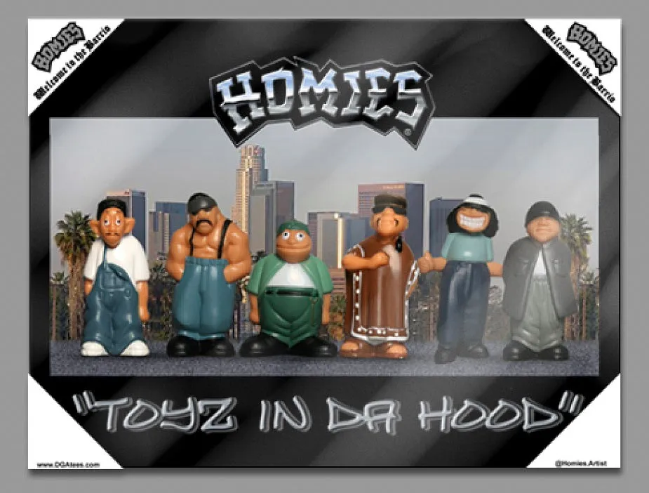 HOMIES - TOYZ IN DA HOOD - Small Canvas Art - 12" X 16"