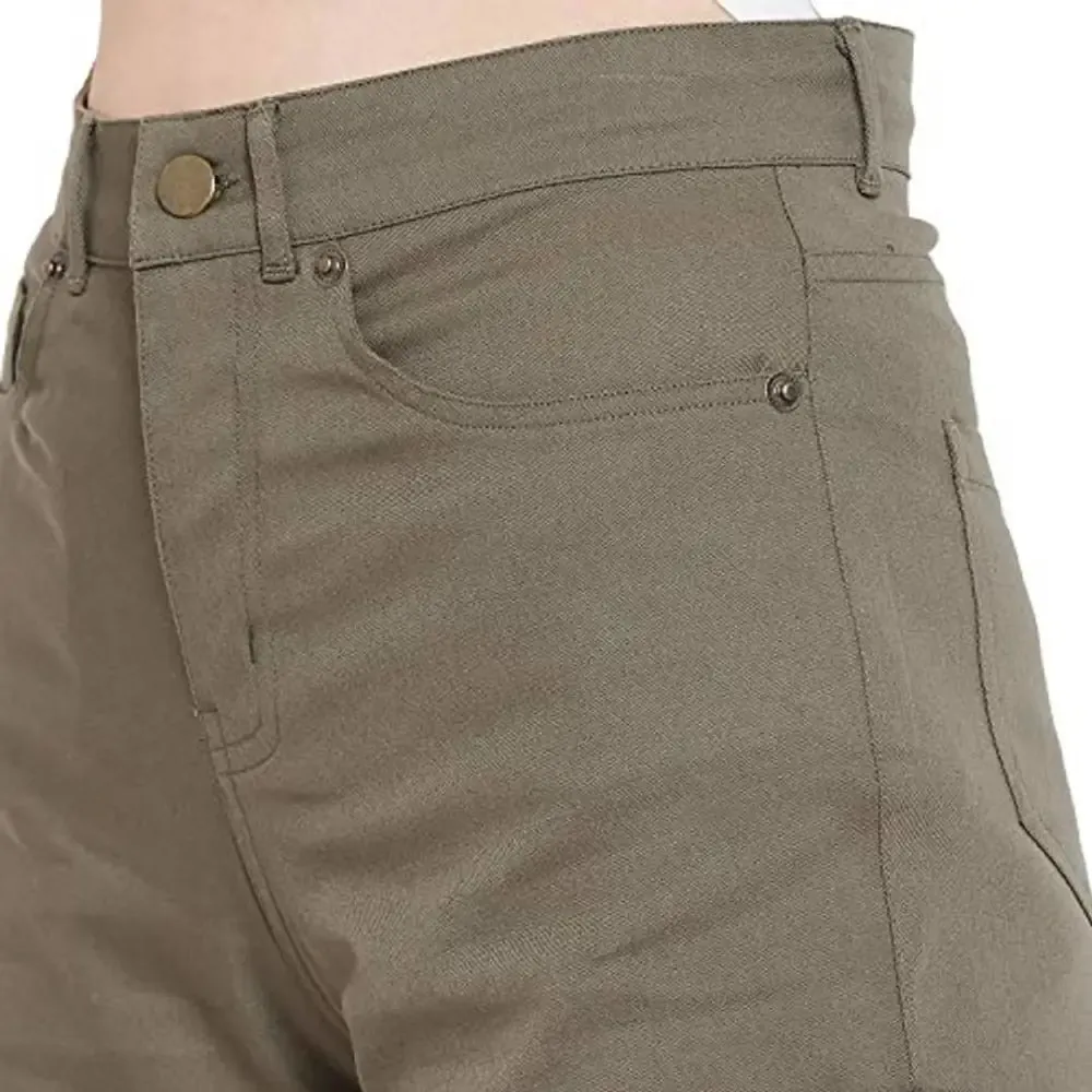 HYPERNATION Military Green Cotton Women's Shorts