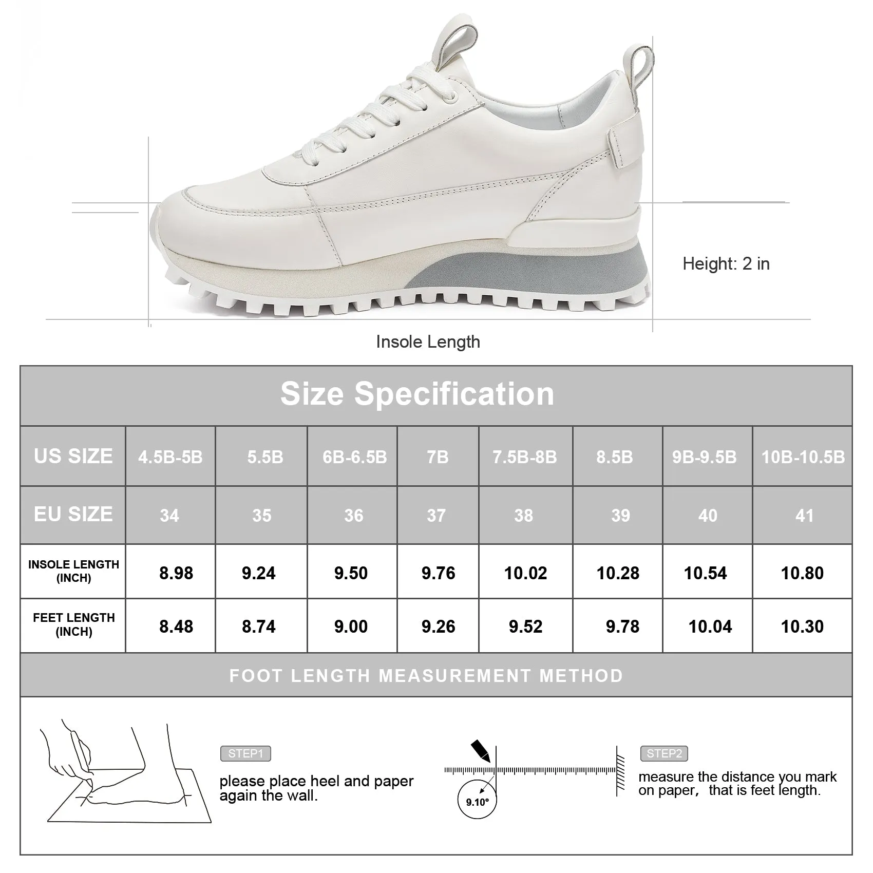 JackieShi  ZOEL Women Fashion Sneakers Made of 100% Cowhide & Sheepskin, Casual Comfortable Running Shoes, Non-Slip Memory Foam Sneaker