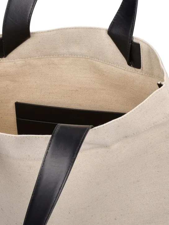 Jil Sander   Linen &amp; canvas logo tote bag 