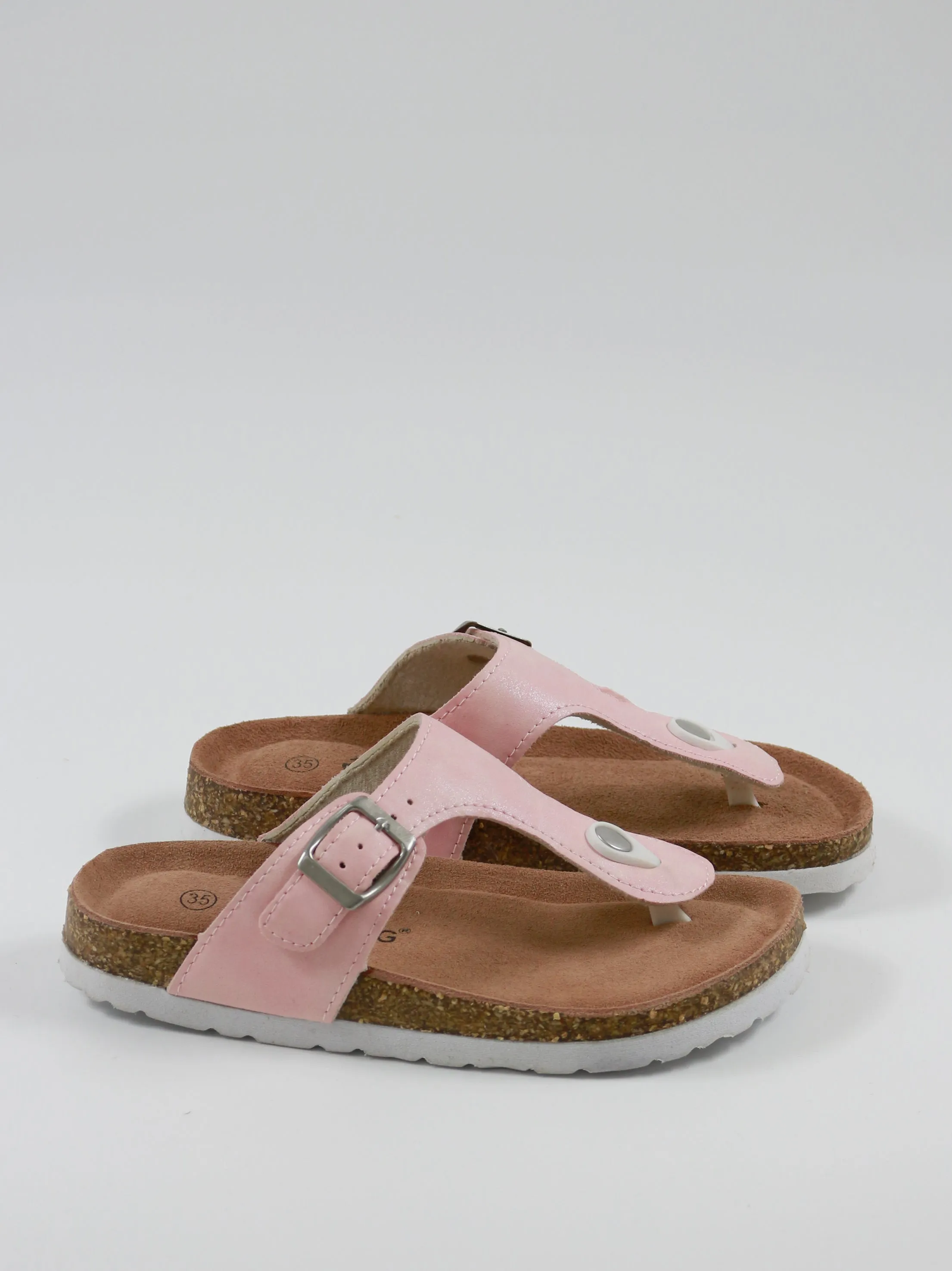 Kids Girl Metallic Cork Sandals,Pink