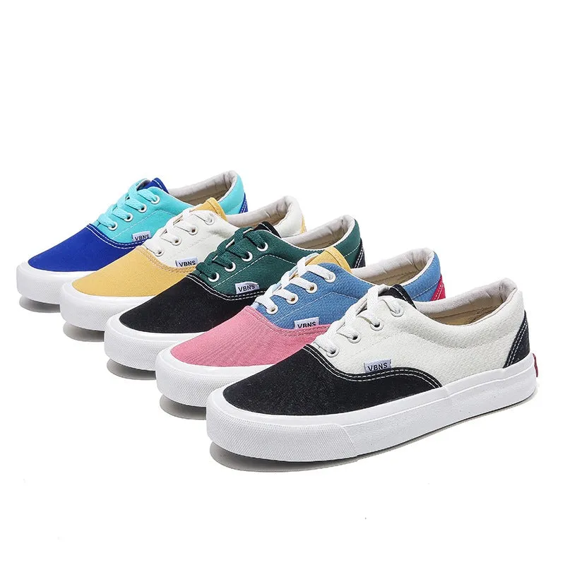 Korean Style Color Matching Stitching Female Cute Canvas Shoes