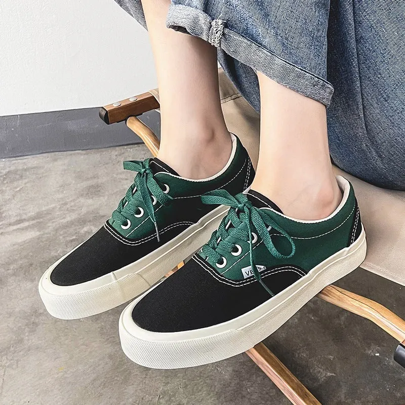 Korean Style Color Matching Stitching Female Cute Canvas Shoes