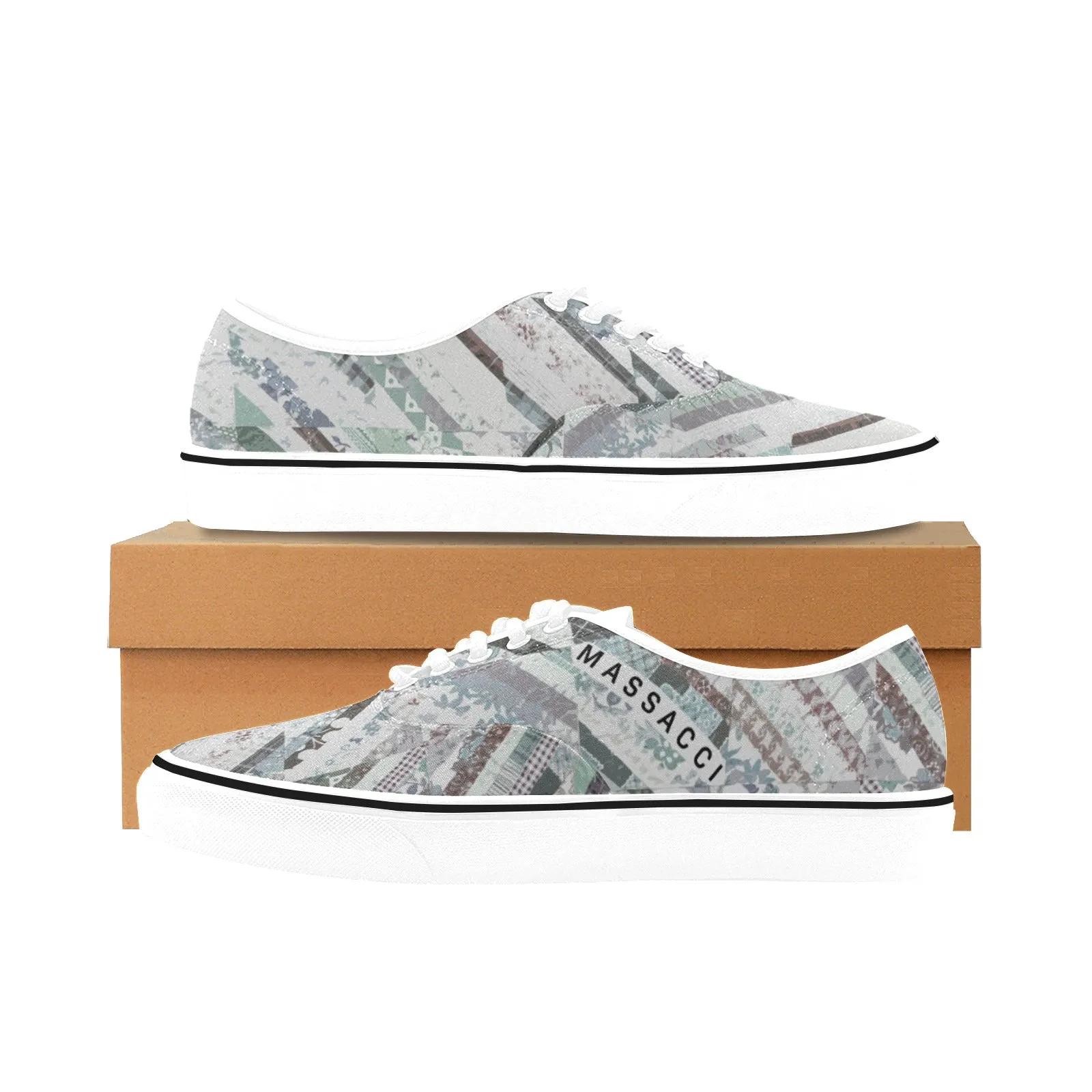 Land Map, Men's Classic Canvas Low Top Sneakers