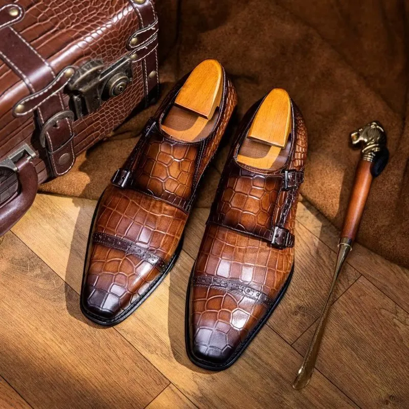 LeatherLux Monkstraps Dress Shoes