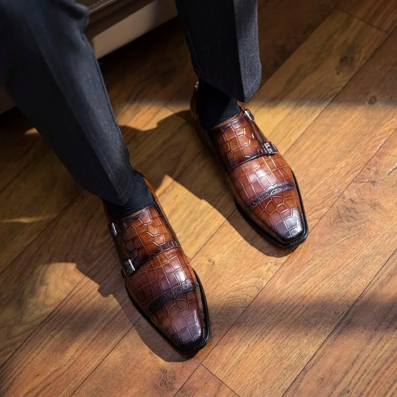 LeatherLux Monkstraps Dress Shoes