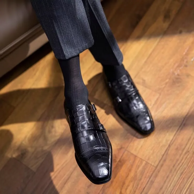 LeatherLux Monkstraps Dress Shoes