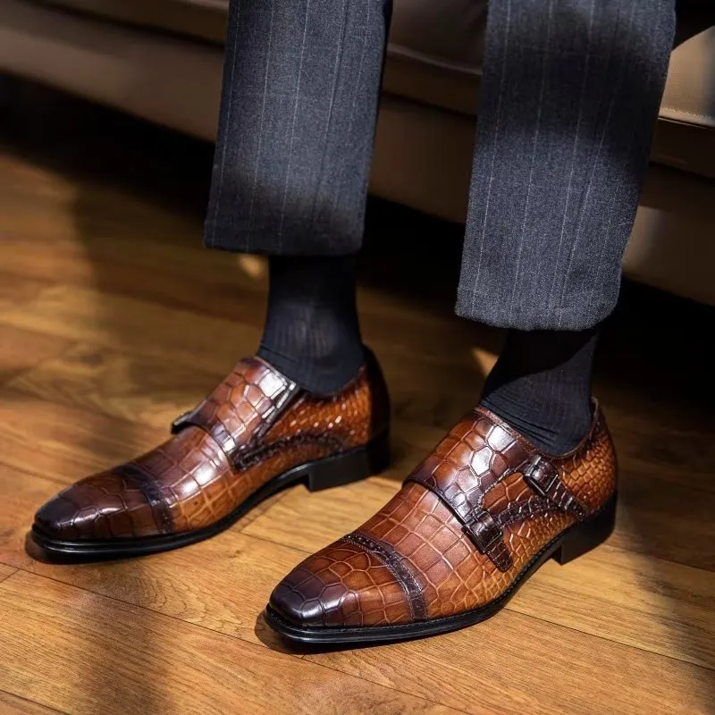 LeatherLux Monkstraps Dress Shoes