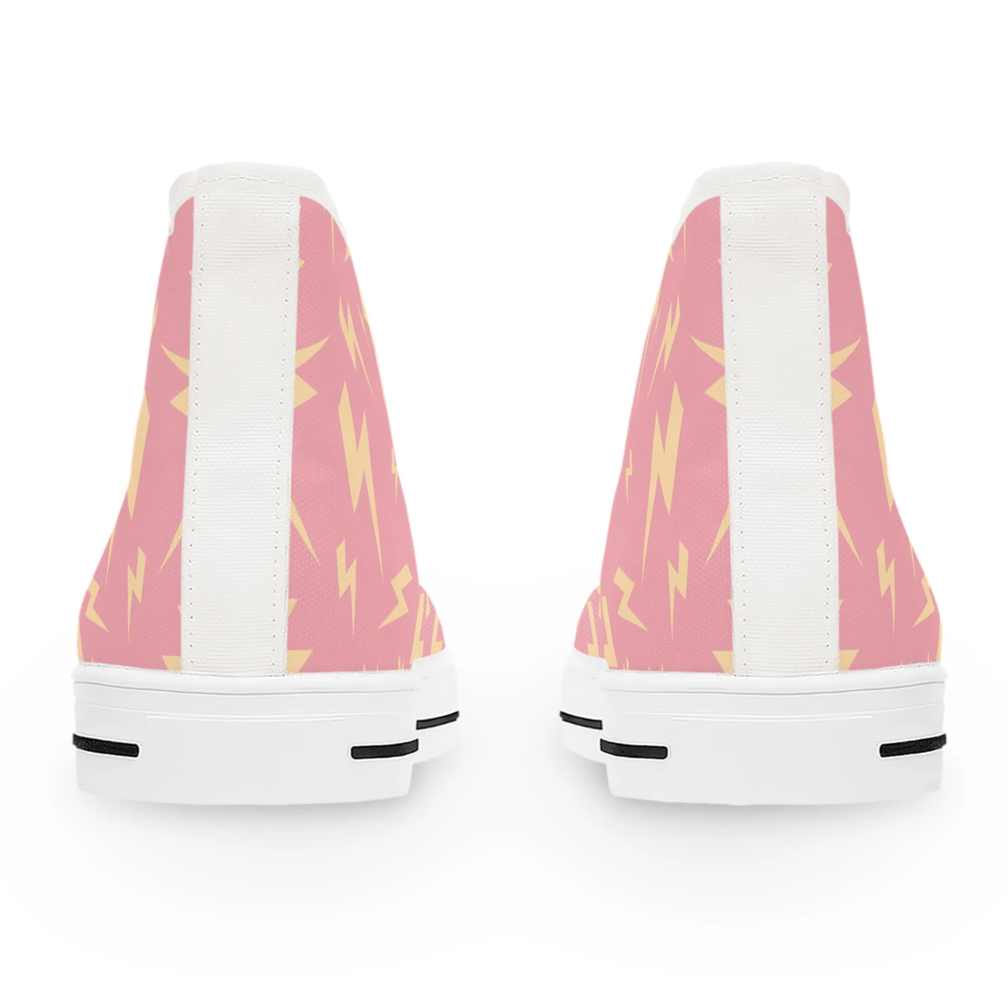 Lightning on Pink Background Women's High Top Sneakers