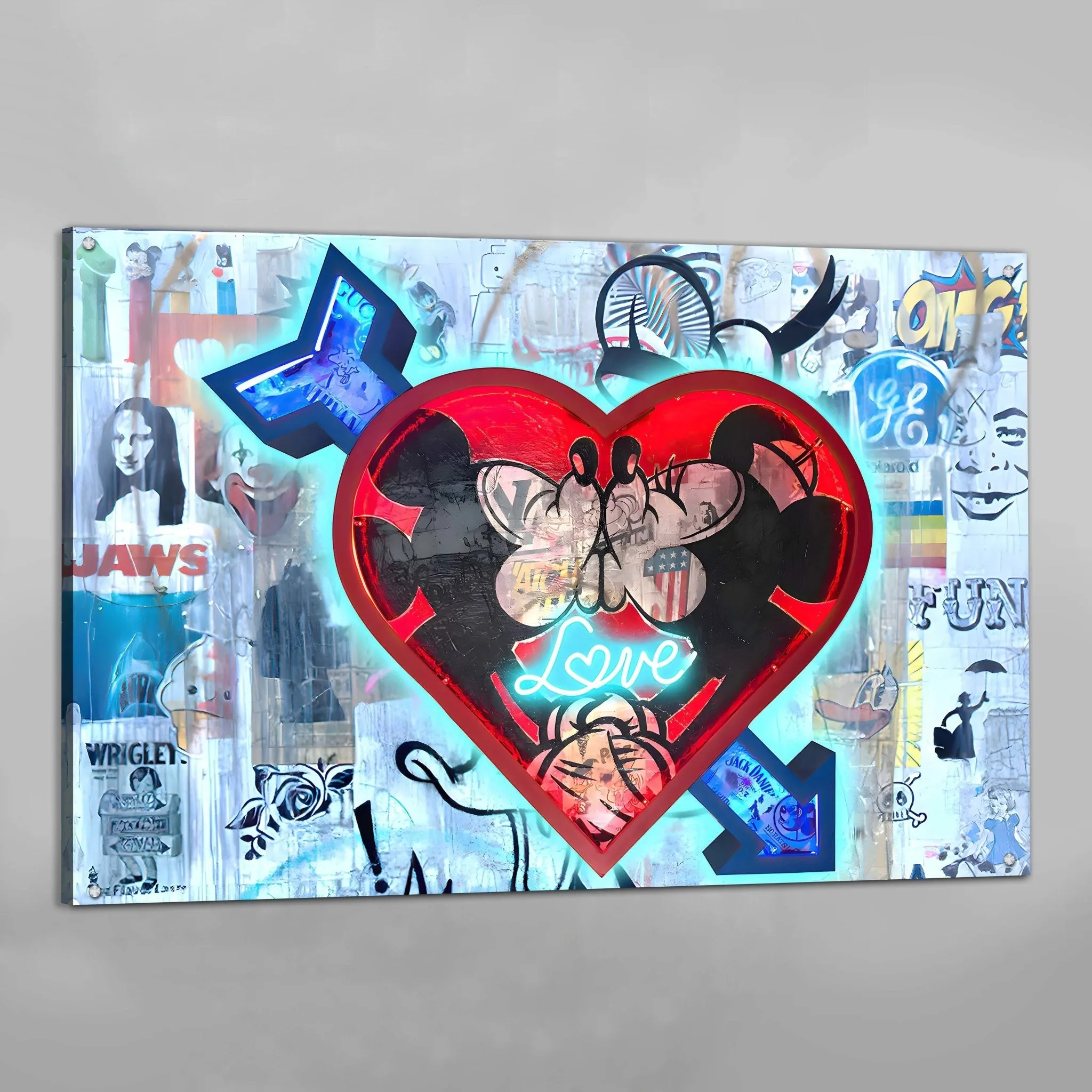 Love Cartoons Pop Art Canvas