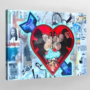 Love Cartoons Pop Art Canvas