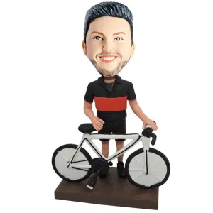 Male Cyclist Ride Bike Custom Figure Bobblehead