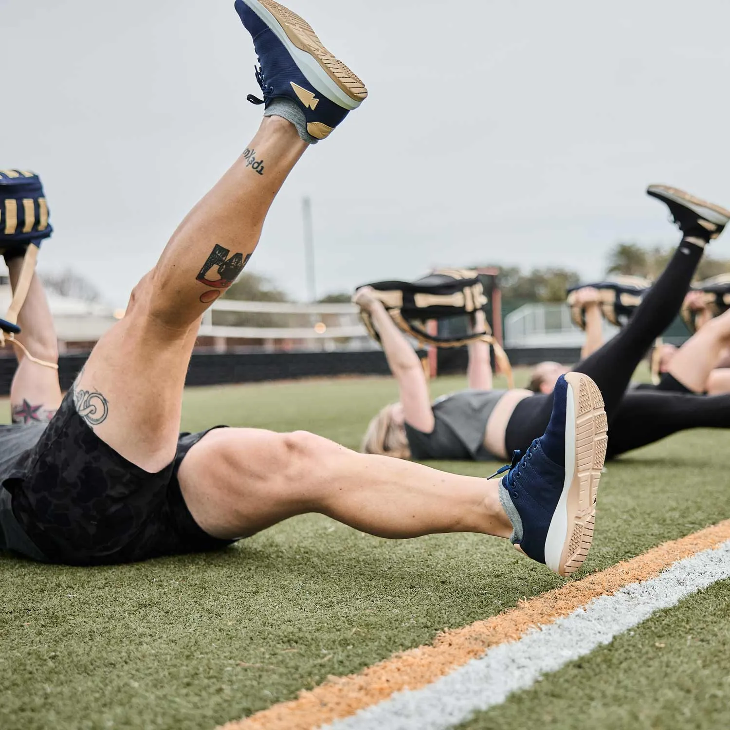 Men’s Ballistic Trainers - Navy   White   Gold W/ Gold Reflective Spearhead