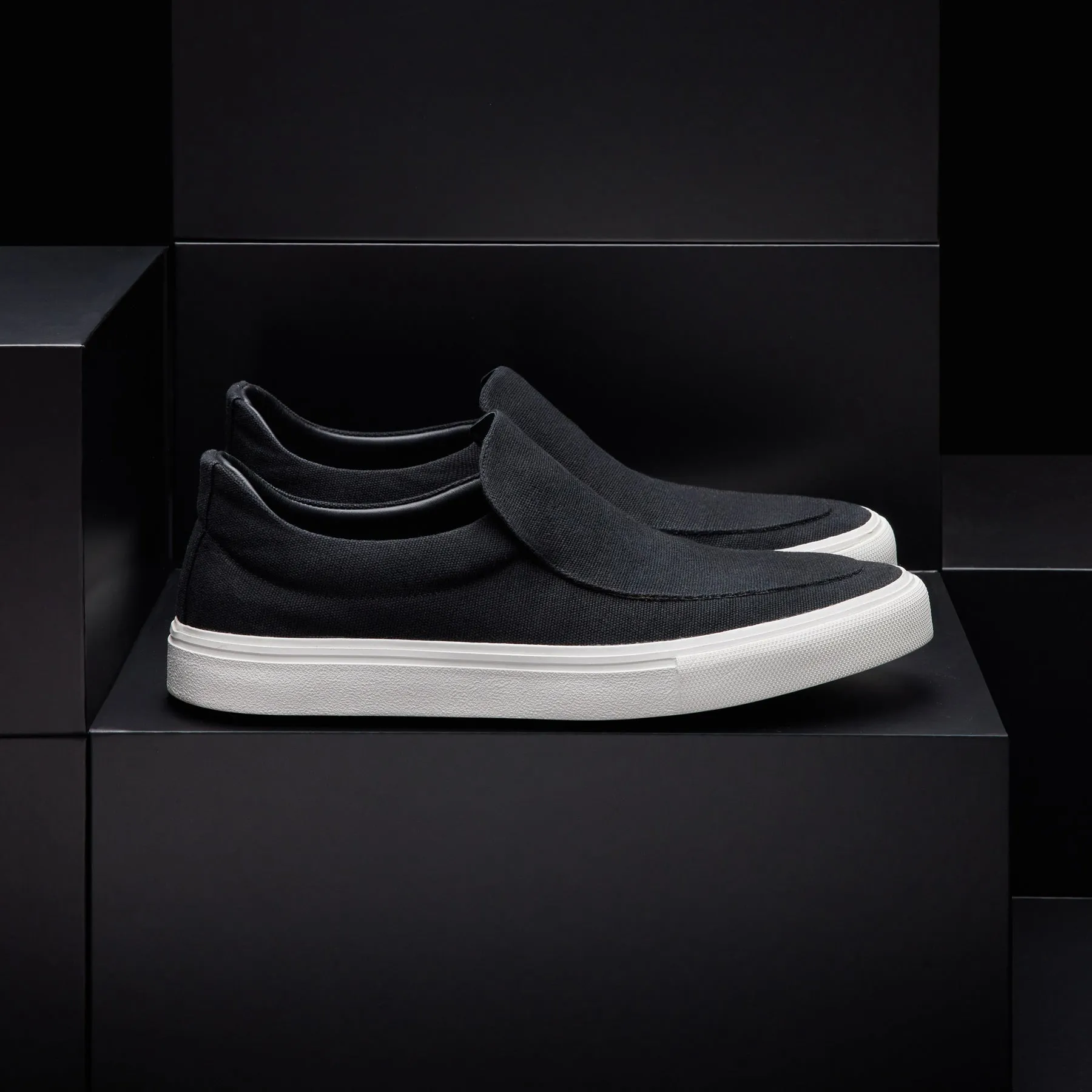 Men's Coastal Canvas Slip On - Black