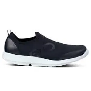 Mens Oofos OOmg Sport Slip-On Sneaker 5085-BLKWHT Black/White Sole