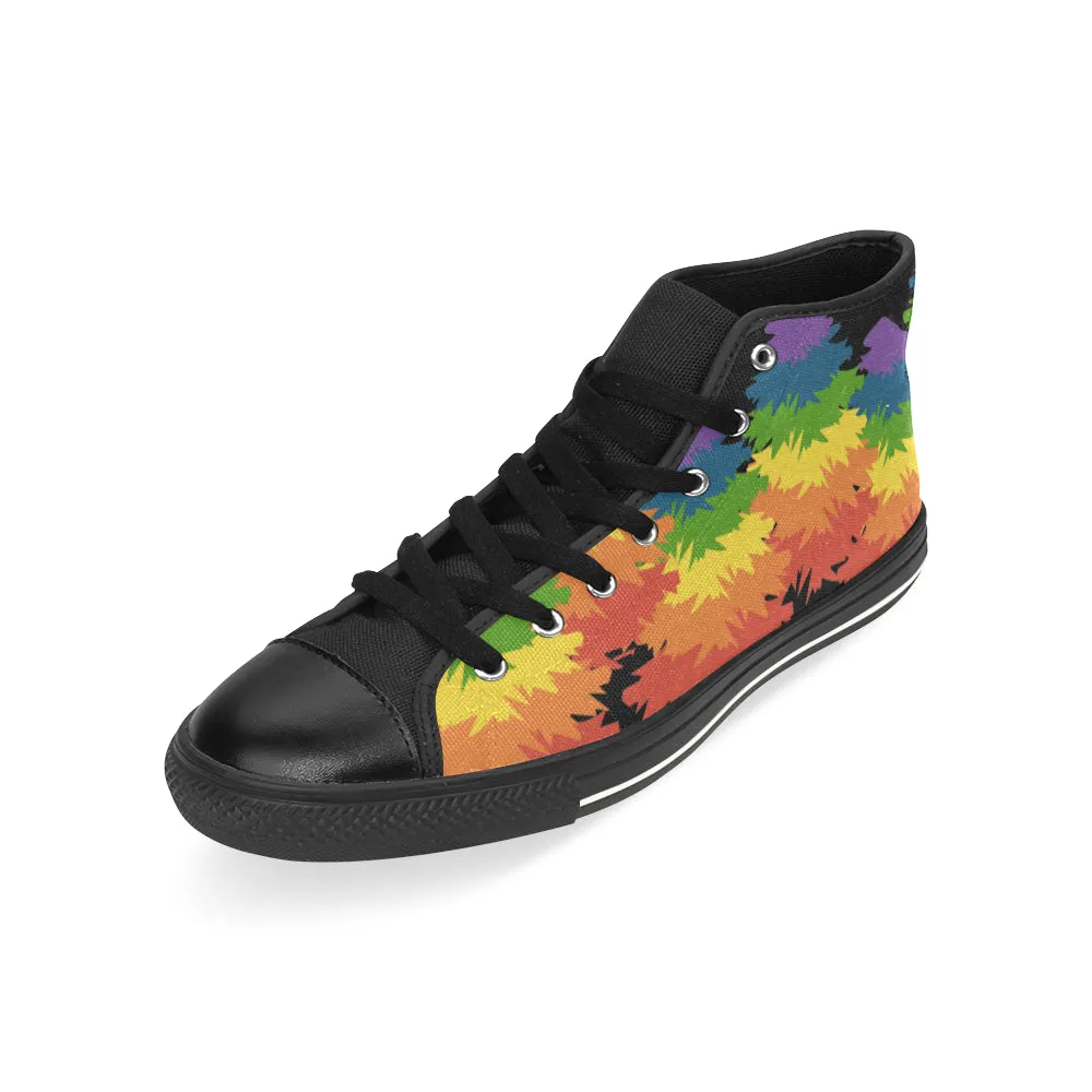 Men's Pride Christmas Print Big Size Canvas High Top Shoes