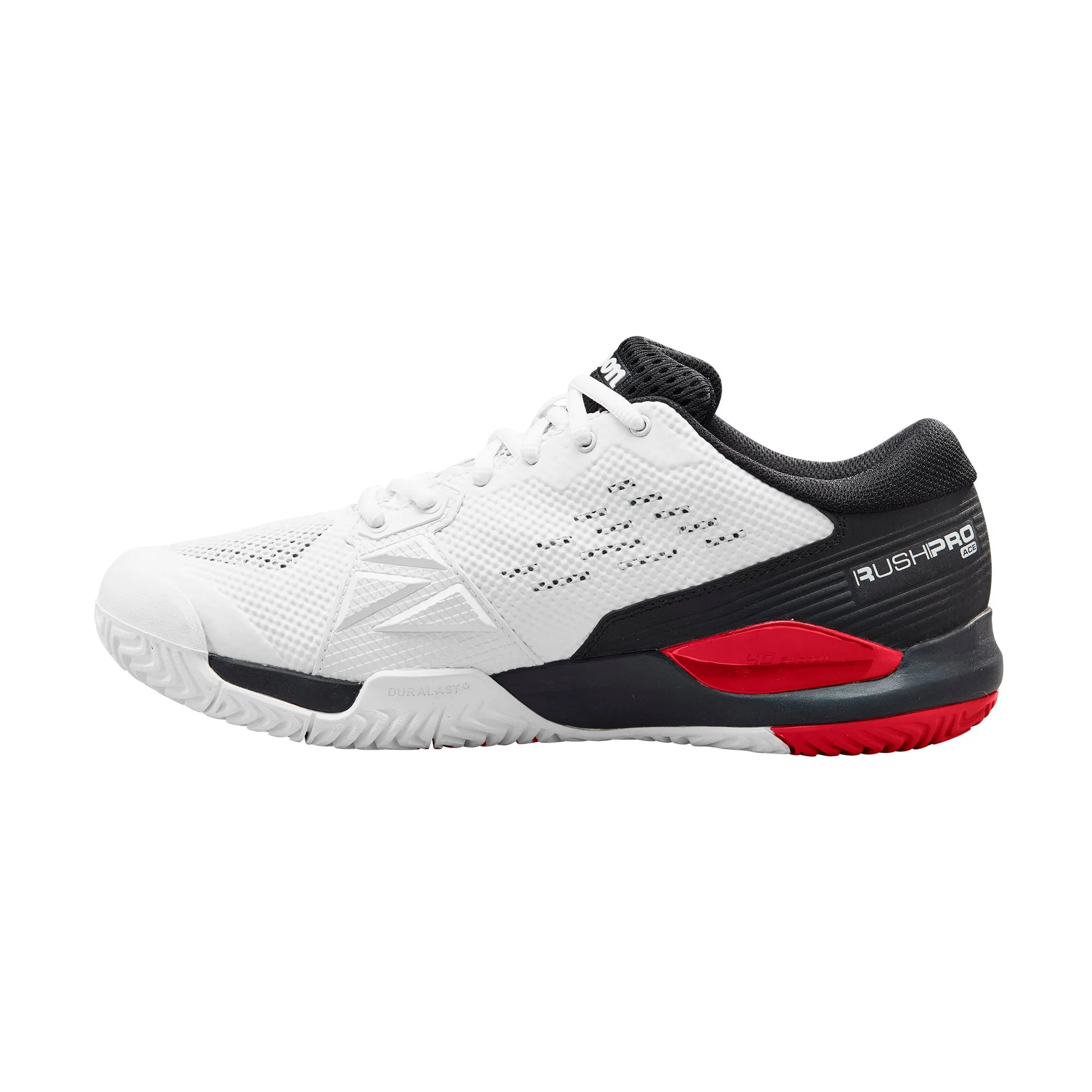 Men's Rush Pro Ace Tennis Shoe - White, Black, Red