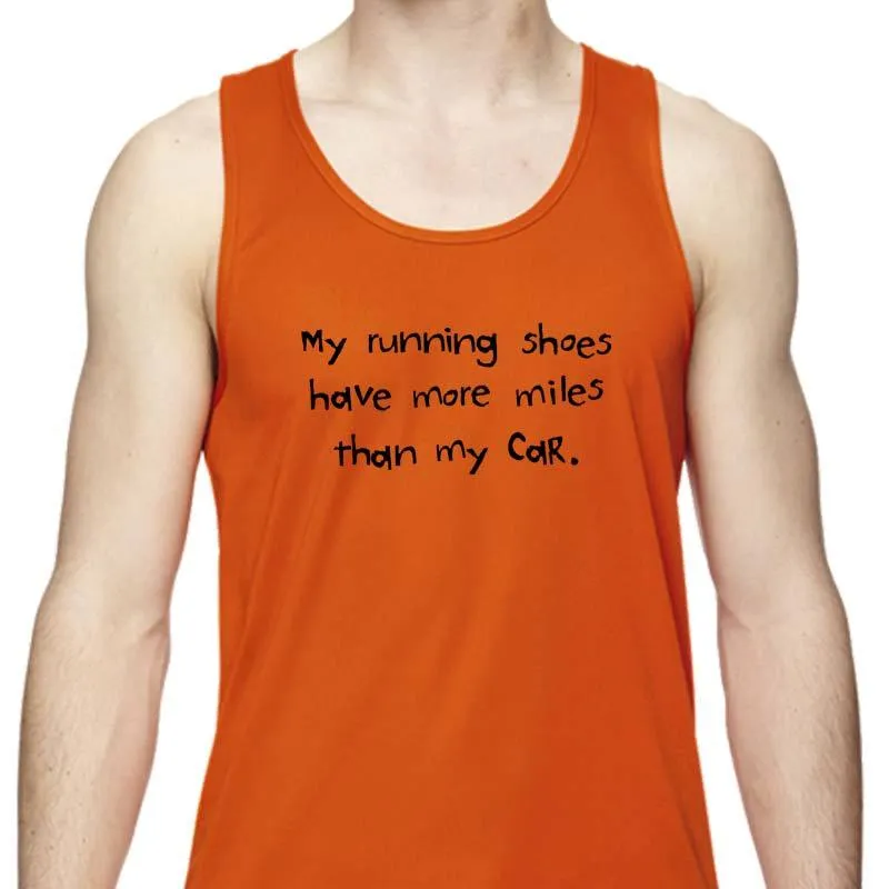 Men's Sports Tech Tank - "My Running Shoes Have More Miles Than My Car"