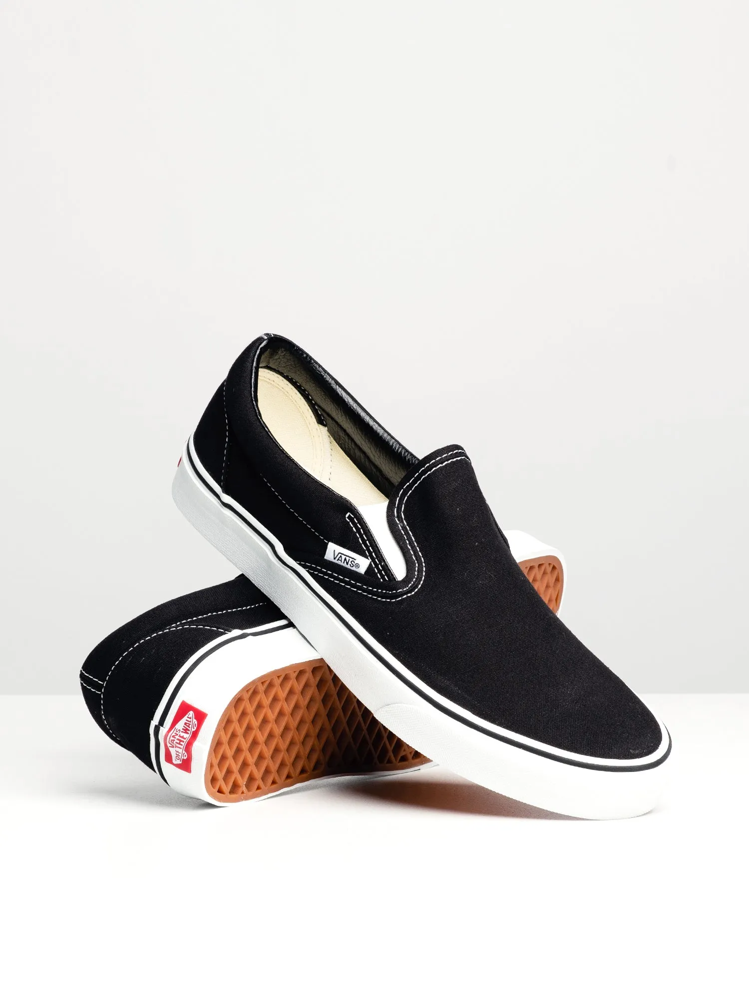 MENS VANS CLASSIC SLIP-ON BLACK CANVAS SHOES