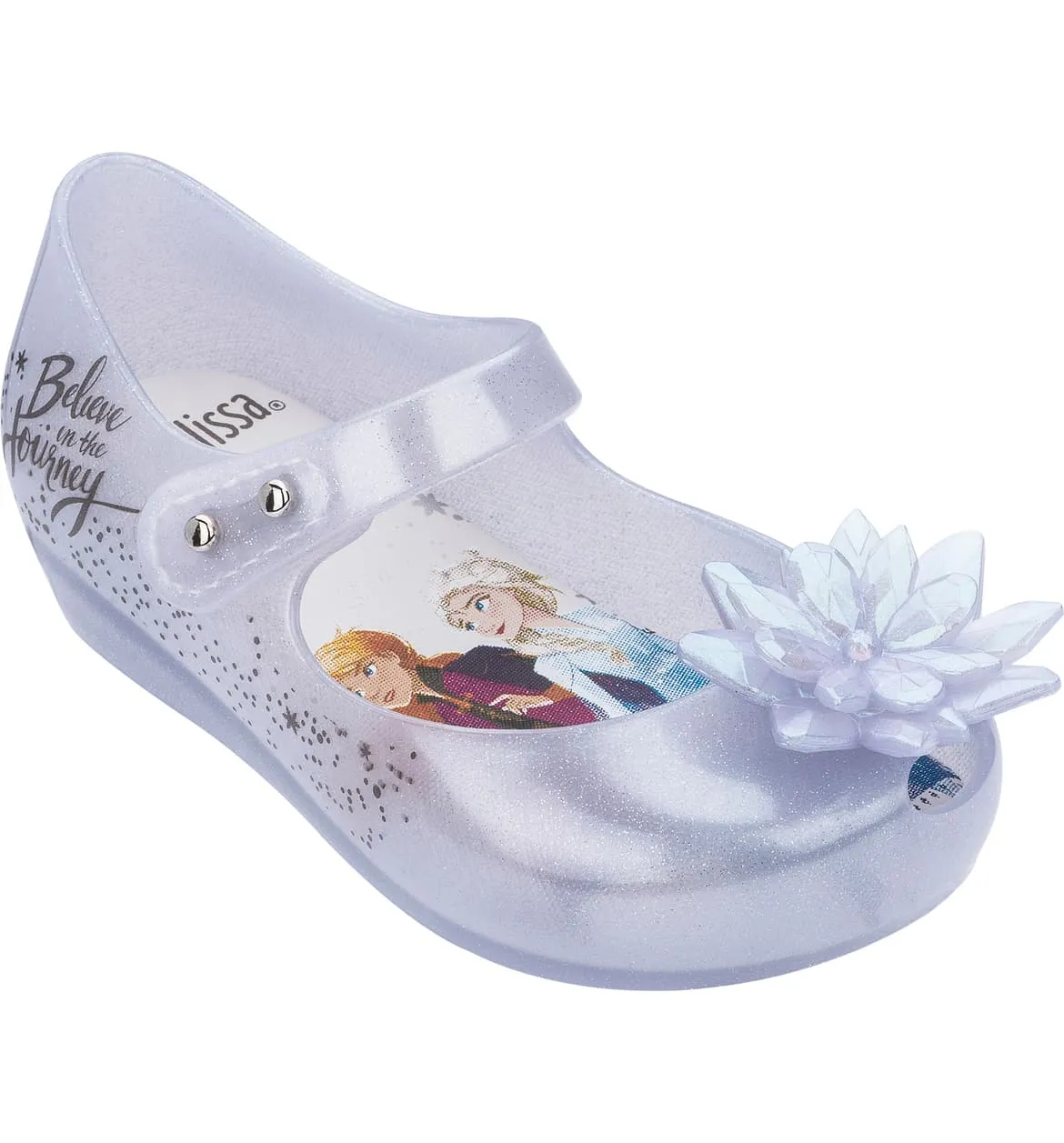 Mini Melissa 'Frozen' Ultra 25 Mary Jane Pearl White Glitter