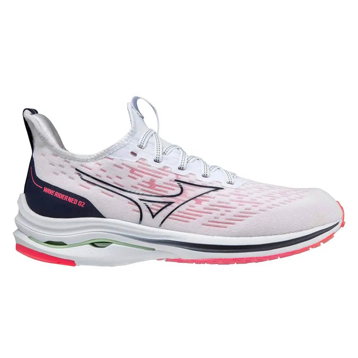 Mizuno Wave Rider Neo 2 Womens | White/peacoat/divepink/a21