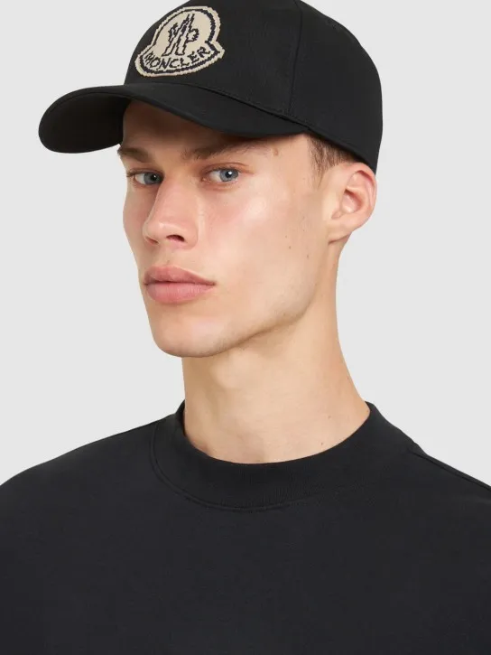 Moncler   Logo detail cotton baseball cap 