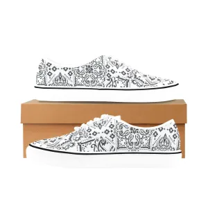 Mosaic BW, Men's Classic Canvas Low Top Sneakers