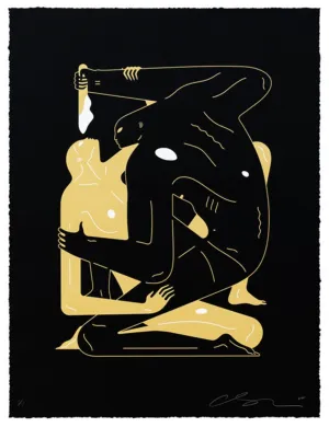 My Love Is Vengeance Black Silkscreen Print by Cleon Peterson