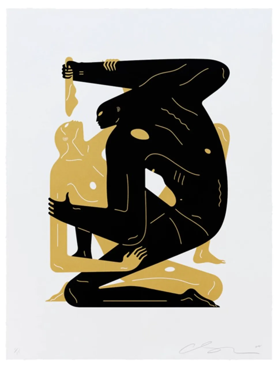 My Love Is Vengeance White Silkscreen Print by Cleon Peterson