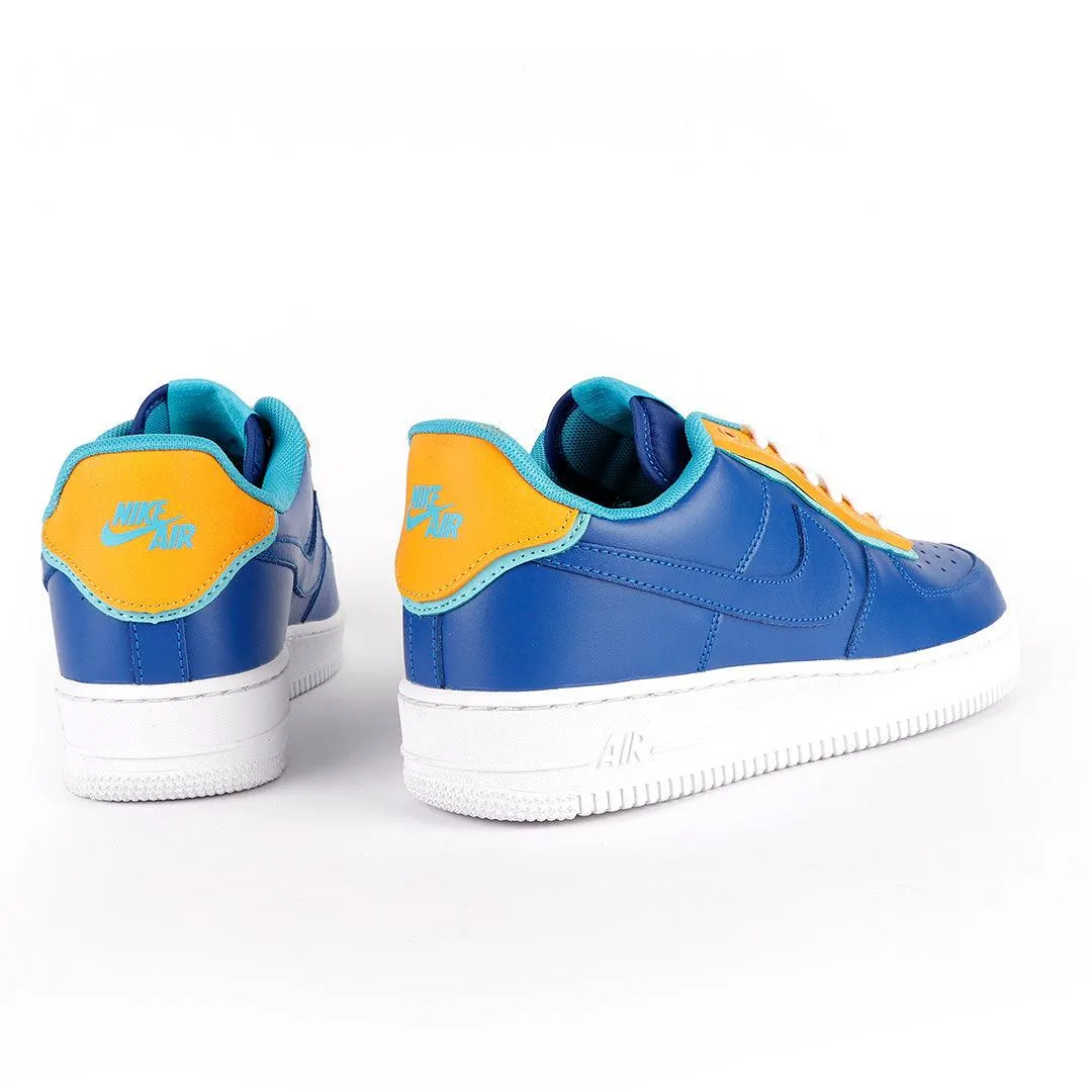 N A F 1 07 Patent RoyalBlue White and yellow Casual Sneakerboots