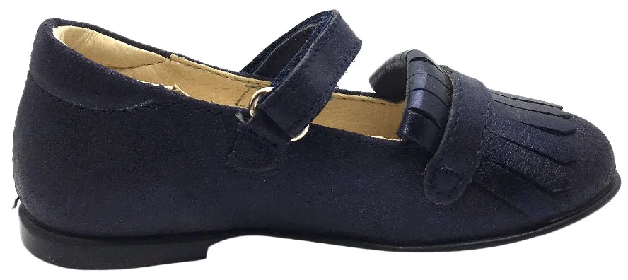 Naturino Girl's 9201 Navy Glitter Buckle Upper Classic Buckle Strap Mary Jane Flats