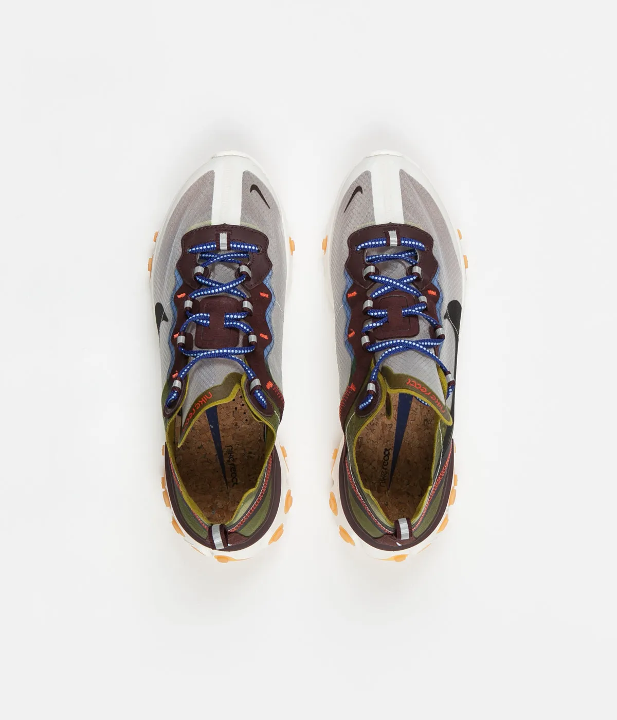 Nike React Element 87 Shoes - Moss / Black - El Dorado - Deep Royal Blue