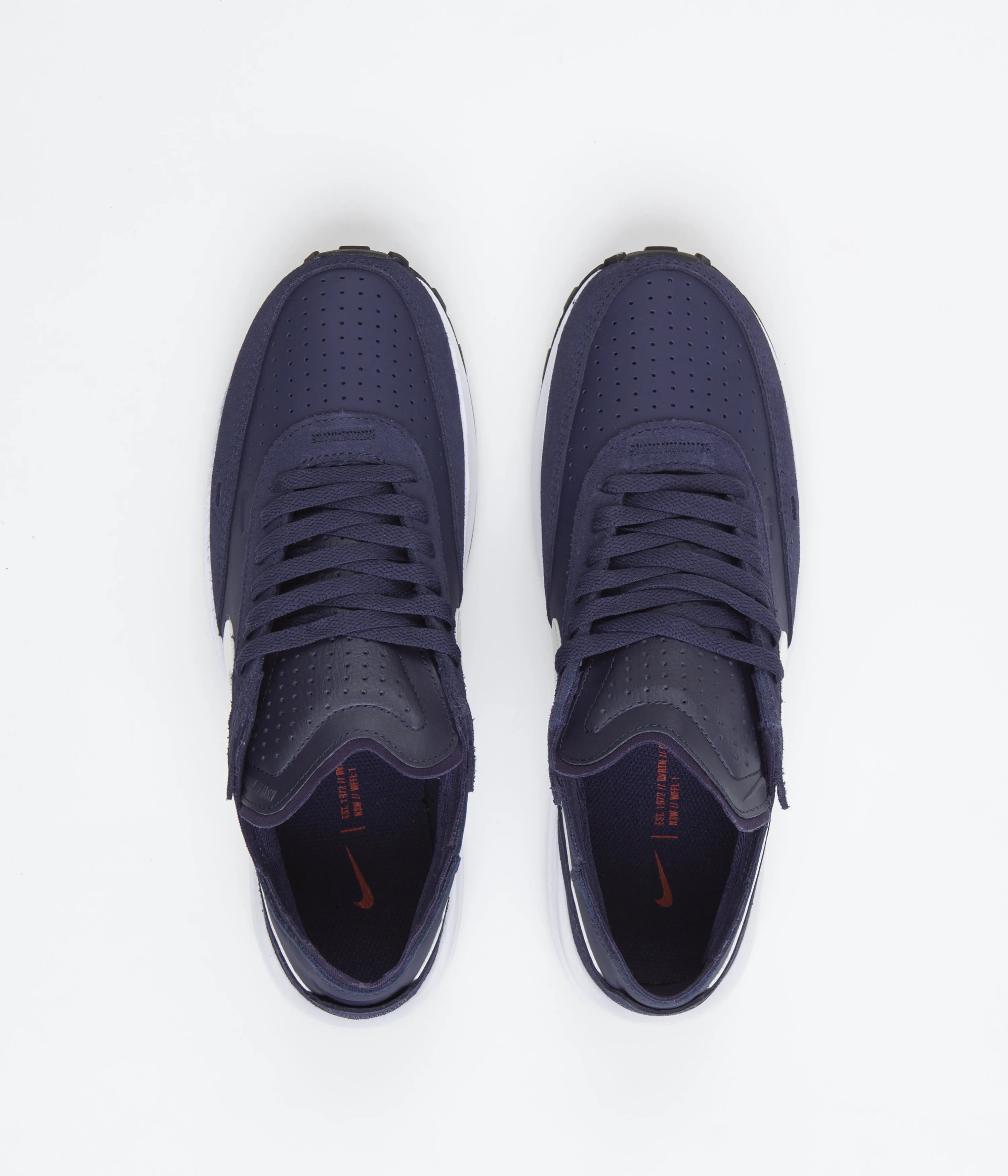 Nike Waffle One Leather Shoes - Midnight Navy / Sail - White - Midnight Navy