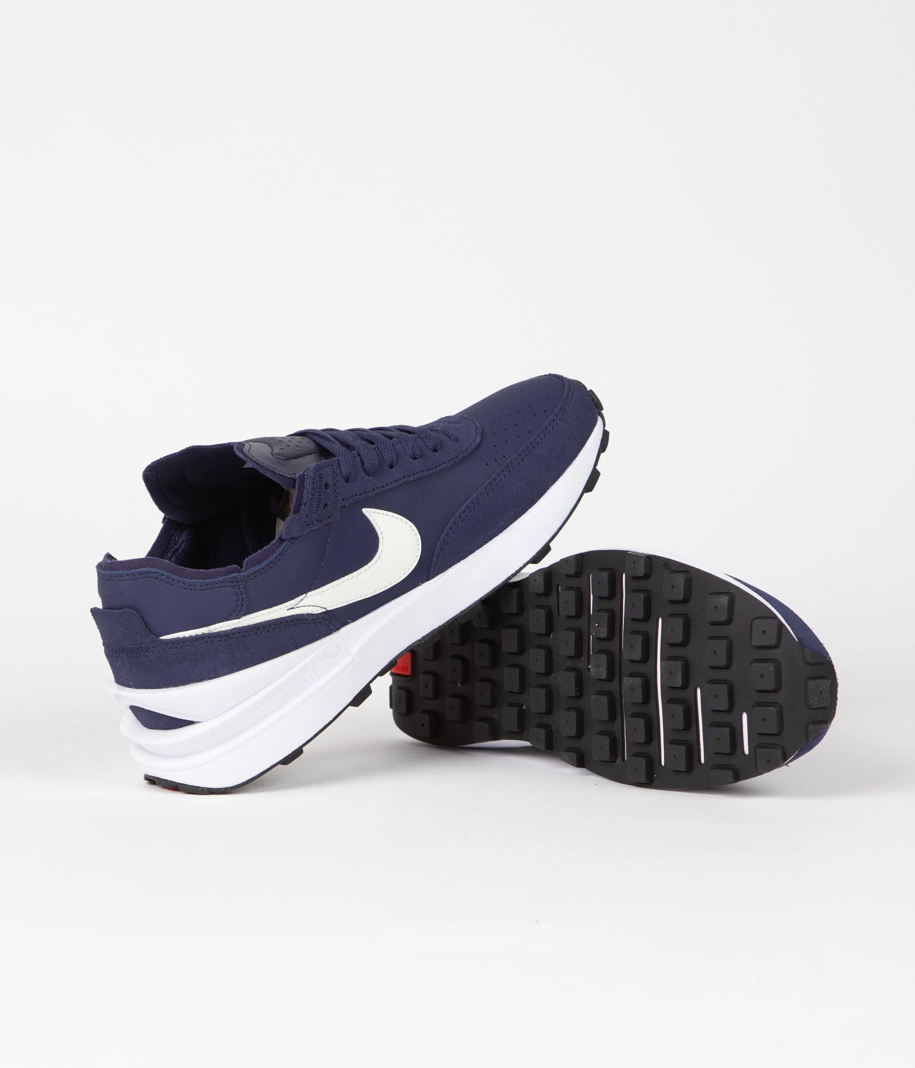 Nike Waffle One Leather Shoes - Midnight Navy / Sail - White - Midnight Navy