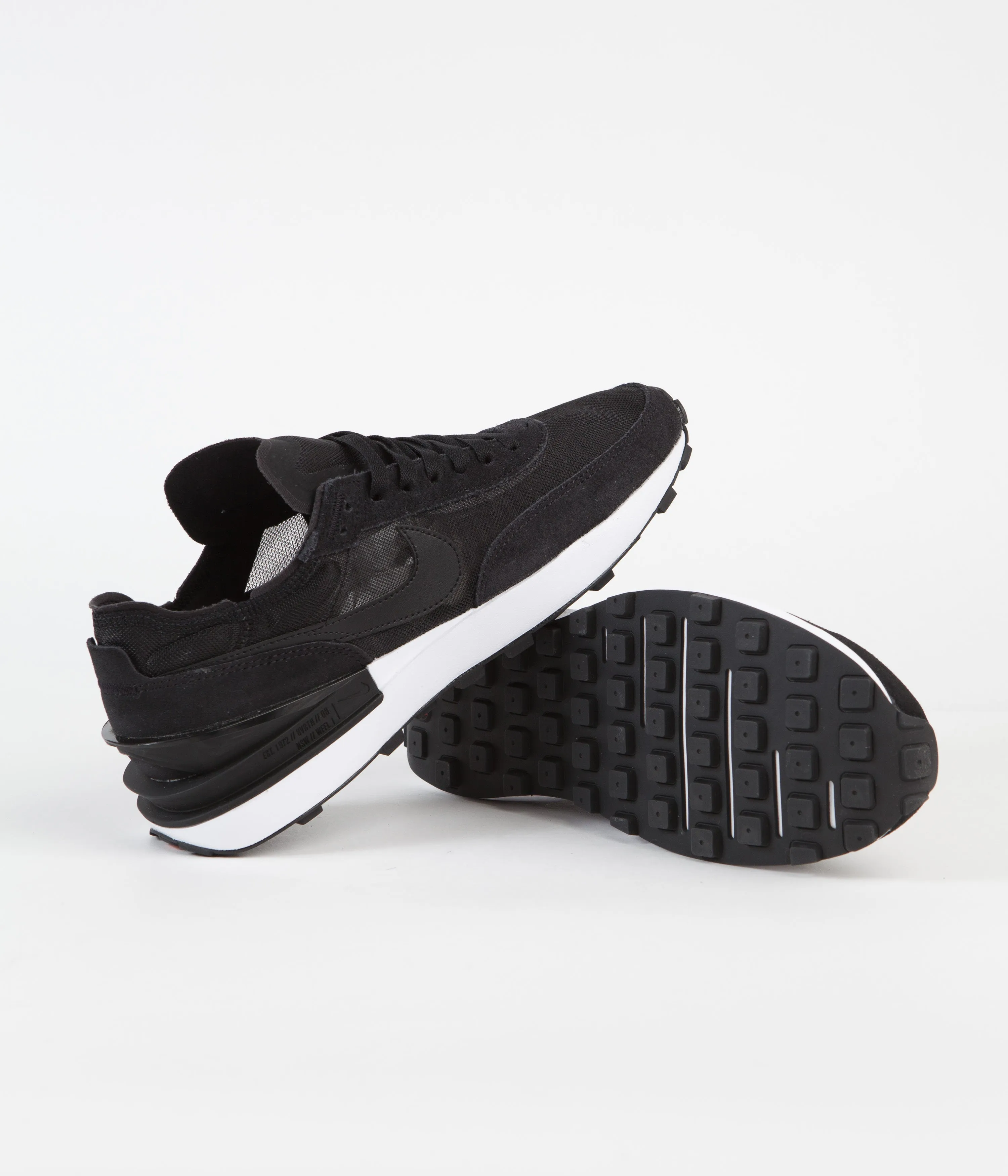 Nike Waffle One Shoes - Black / Black - White - Orange