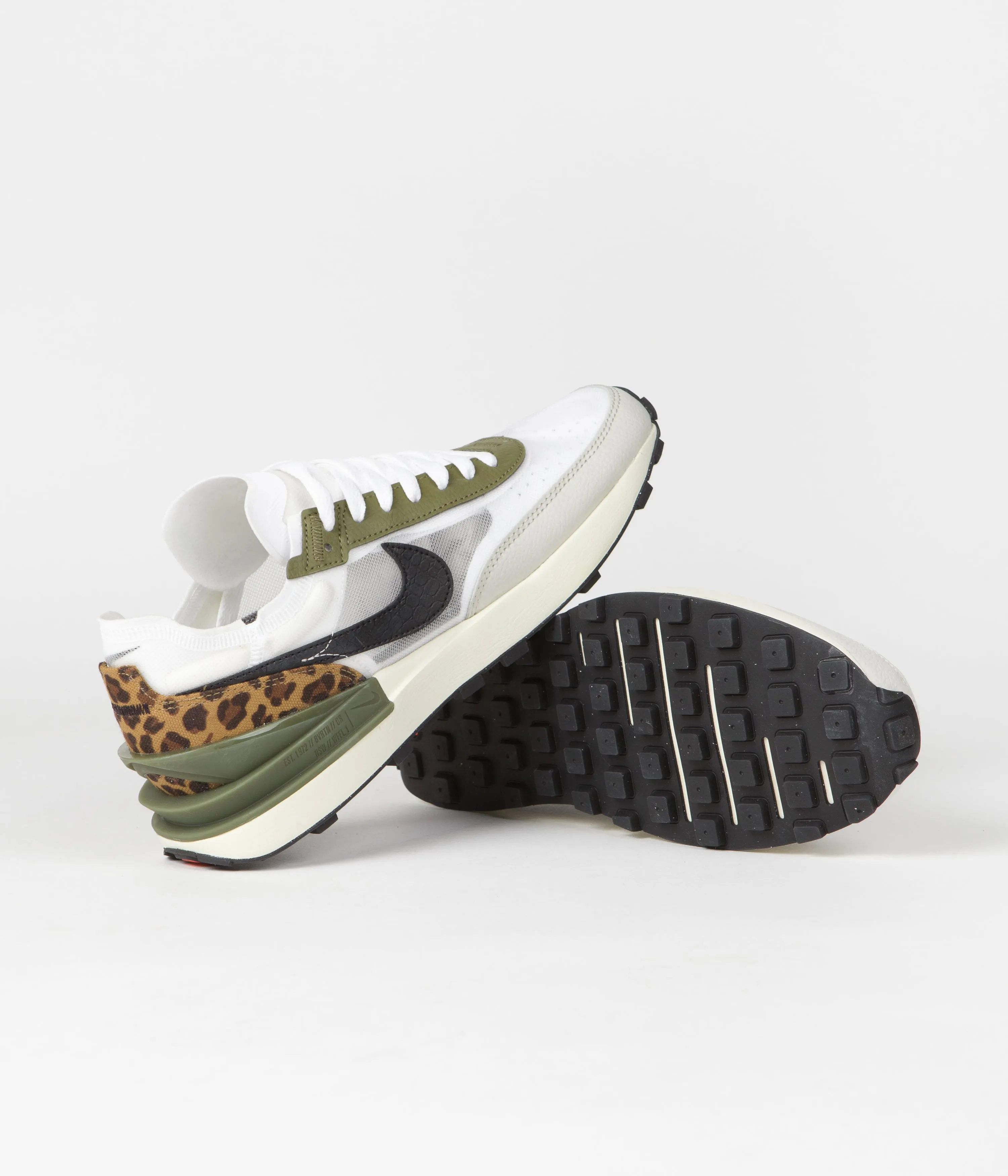 Nike Waffle One Shoes - White / Black - Coconut Milk - Rough Green