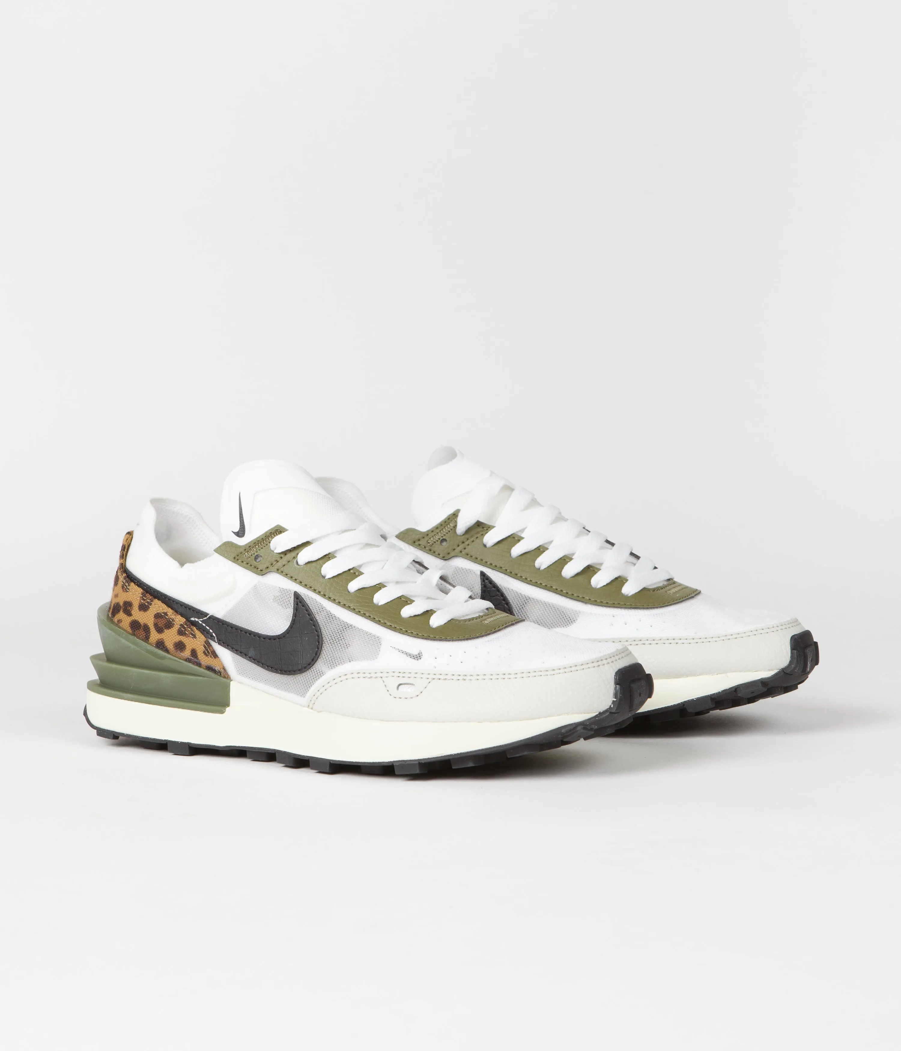 Nike Waffle One Shoes - White / Black - Coconut Milk - Rough Green