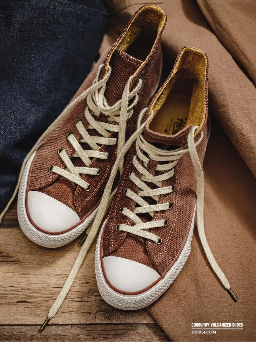 Nostalgic Corduroy High-top Canvas Shoes