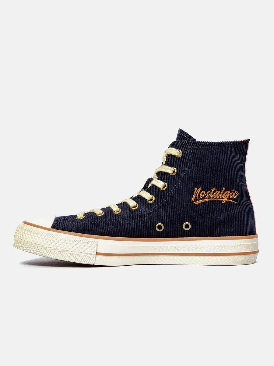 Nostalgic Corduroy High-top Canvas Shoes