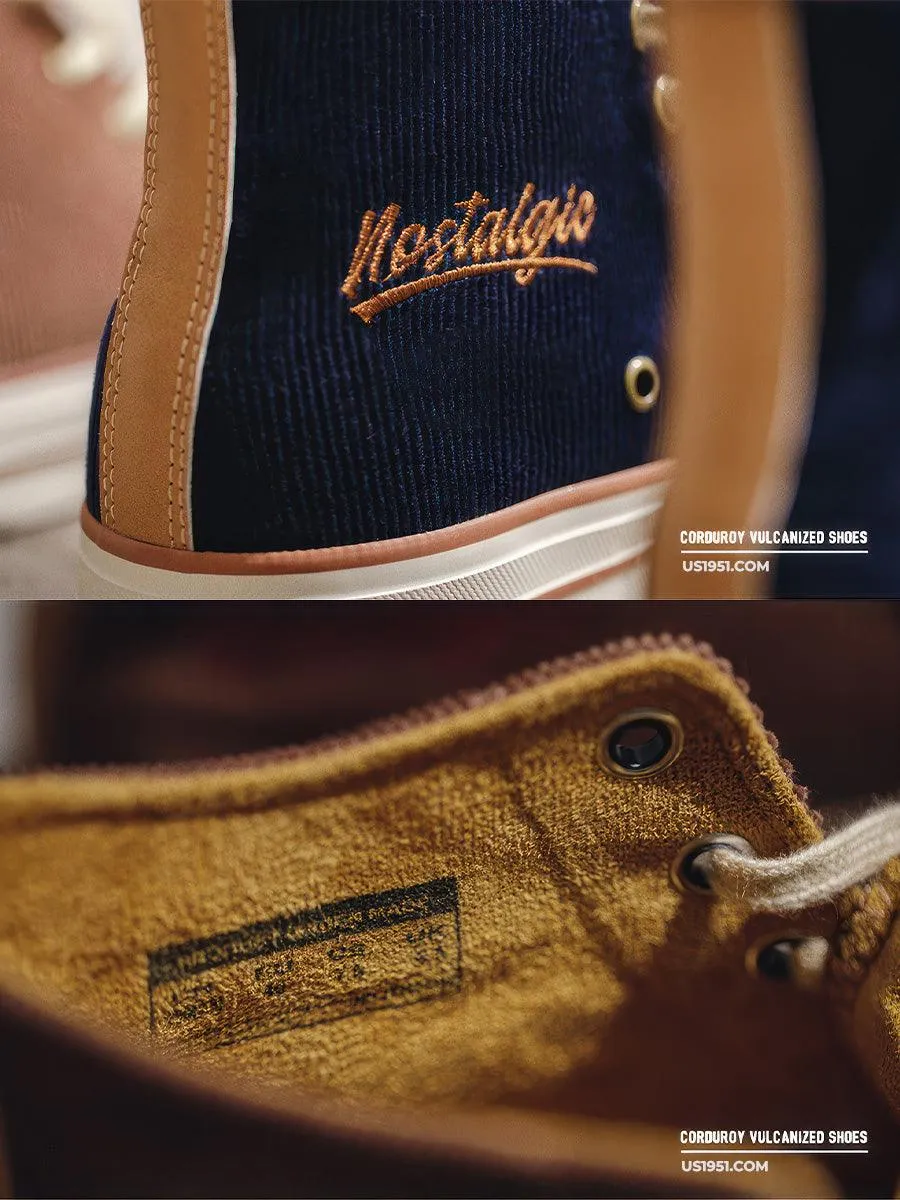 Nostalgic Corduroy High-top Canvas Shoes