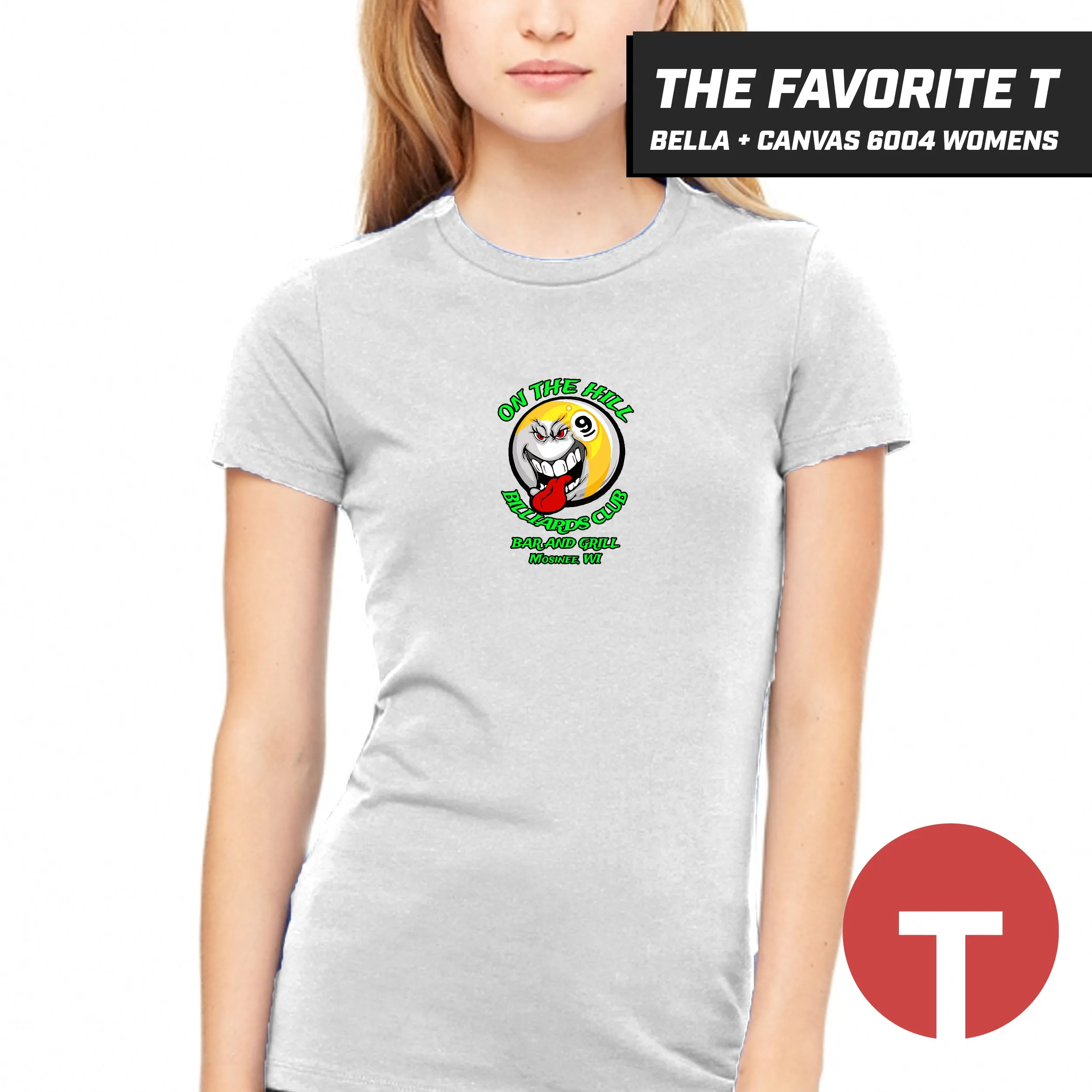 On the Hill Billiards Club - Bella Canvas 6004 Womens "Favorite T"