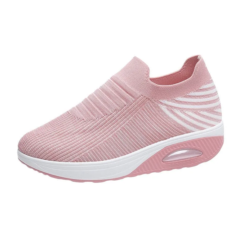 Outdoor Running Sneakers Air Cushion Increase Sports Casual Shoes Mesh Breathable Ladies Footwear Zapatillas Deportivas Mujer