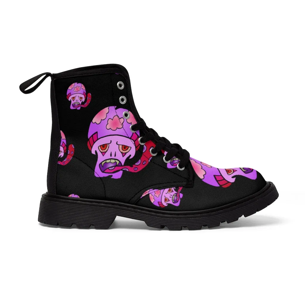 Pink Shroom Men's Canvas Boots